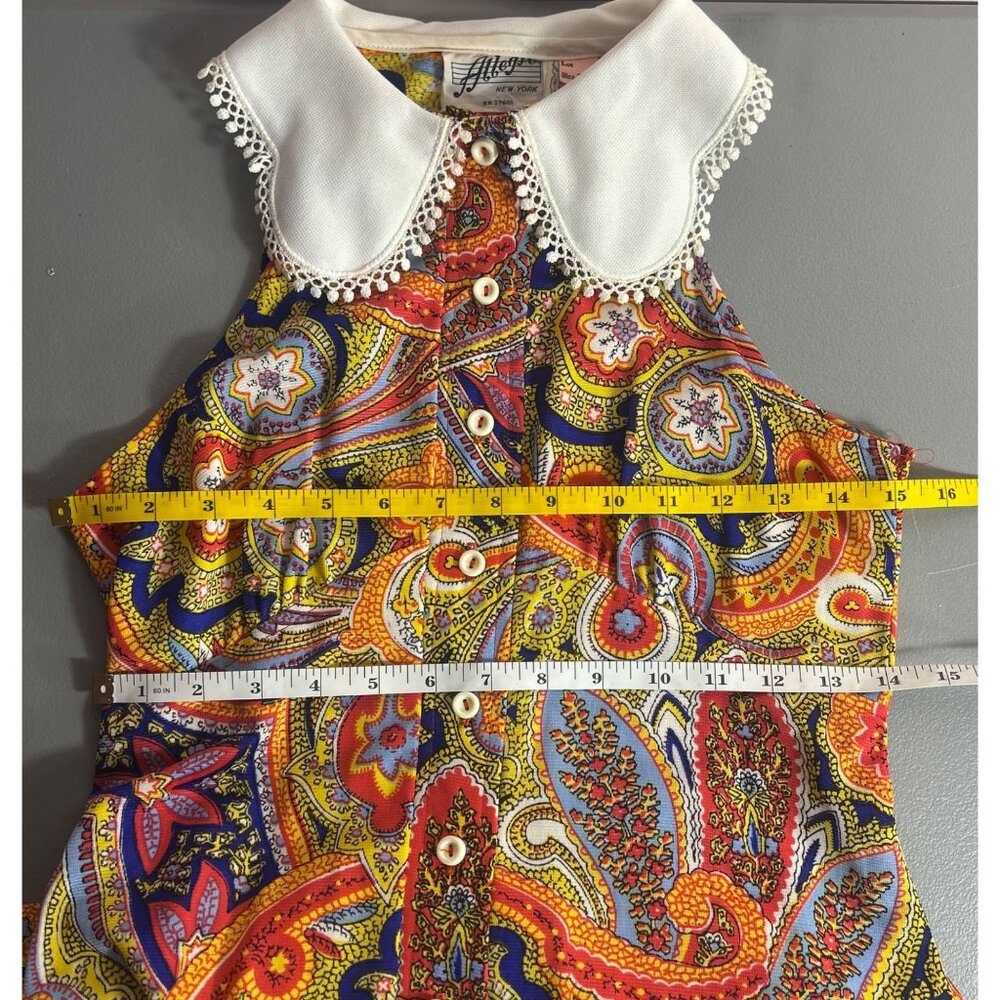 60’s Maxi Dress Hippie Boho Sz.11 (made small) Retro Flower Power Union Made - Picture 12 of 13
